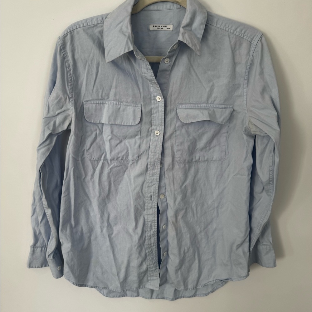 Equipment Femme Button Down Shirt Pockets Long Sleeve XS y2k minimal office